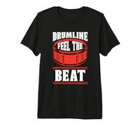 Drumline Feel The Beat Drum Player Baterista Drumming Drumline Camiseta Premium