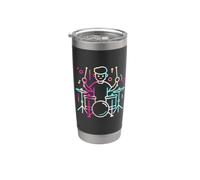 Drummer Boy Dibujo Baquetas para Niños Vaso térmico de acero inoxidable de doble pared