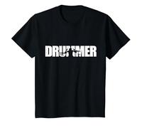 Drummer Design Drum and Drummers Camiseta, Niños, Negro, 2 años
