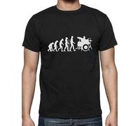Drummer Evolution Funny Drums Humor Gift Idea Musician Unisex 100% Cotton Short-Sleeve T-Shirts Black L