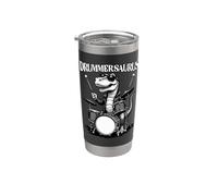 Drummer Men, Baterías | Dinosaurio Divertido, Músico, Drummersaurus Vaso térmico de acero inoxidable de doble pared