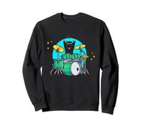 Drummer Musician Kitty Drum Set Band Pet Lover Rock Art Sudadera