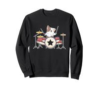 Drummer Musician Kitty Drum Set Band Pet Lover Rock Art Sudadera