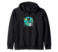 Drummer Musician Kitty Drum Set Band Pet Lover Rock Art Sudadera con Capucha