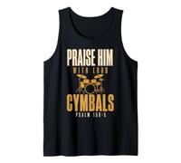 Drummer Praise Him with Loud Cymbals Drumming Christian Camiseta sin Mangas