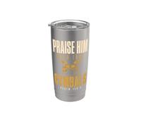 Drummer Praise Him with Loud Cymbals Drumming Christian Vaso térmico de acero inoxidable de doble pared