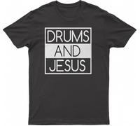Drums and Jesus Funny Musical Jesus, Fashion T-Tshirts Camisetas y Tops(XX-Large)