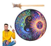 Drums chamánicos - Drum de mano decorativo con batería | Instrumento de curación de sonido para meditación, rituales, ceremonias, arte de batería de chamanes, herramienta de percusión, viaje espiritua