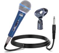 Drumstone Micrófono vocal dinámico profesional con soporte de clip, micrófono multiusos, micrófono de canto para estudio, micrófono de karaoke de grabación de voz