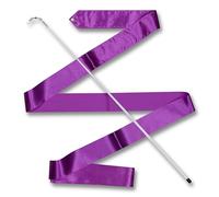 DRUNA Cinta de Gimnasia Rítmica 6 MTS., Cinta para Entrenamiento, Baile, Baile Artístico, Danza, con Varilla 56 cm. (Violeta)