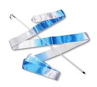 DRUNA Cinta para Gimnasia Rítmica con Varilla 56 cm Indigo Blanco-Azul Claro (4,0 m)