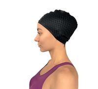 DRUNA Gorro de Natación Estriado para Cabellos Largos Indigo (Negro)