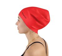 DRUNA Gorro de Natación Silicona | para Cabellos Largos | Extra Grande y Cómodo | Impermeable y Duradero | Ideal para Pelo Voluminoso | Colores Brillantes | para Mar y Piscina