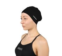 DRUNA Gorro de Natación Silicona para Cabellos Largos, Silicone Cap, Gorro para Piscina, Swimming Cap (Negro)