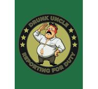 Drunk Uncle Reporting for Duty - Funny Cartoon: Lined notebook featuring a hilarious cartoon design of everyone's favorite party uncle