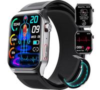 DRUOYIM 2025 Reloj Tensiometro De Muñeca con ECG+HRV/Ácido Úrico/Lípidos, 2.1" Smartwatch con 24/7 Pulsómetro Monito De Sueño para Android iOS, SOS, 130+ Modos Deporte Reloj Inteligente Android iOS