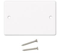 DRUT 1 Placa Frontal Doble de 2 Bandas para enchufes eléctricos, Caja Trasera Blanca, con Tornillos