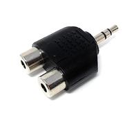 DRUT 1 Uds Conector Jack estéreo de 3,5mm a Doble RCA Phono Mono Divisor o Adaptador de Audio combinador Plateado Negro