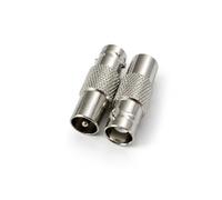 DRUT Conector adaptador coaxial de enchufe macho a BNC hembra, convertidor de antena RF a BNC para CCTV, TV, video, radio y conexiones de cable coaxial (1)
