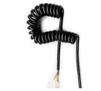 Drut sprężynowy jest elastyczny i elastyczny, char 20AWG 5 Core Telescopic Spiral Cord Copper Core Spring Wire Elastic Shrinkable Power Extension Cable(Stretch 3.75 meter)