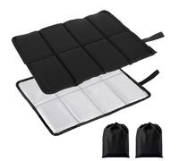 Druuzyl 2pcs Cojín Plegable al Aire Libre, Estera Plegable Portáti,Estera de Asiento Impermeable con 2 Bolsas de Almacenamiento, Adecuado para Caminatas al Aire Libre, Camping y Picnic((Negro)