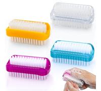 Druuzyl 4 Piezas Cepillo de Uñas de Doble Cara Cepillo de Uñas Manos Cepillos de Limpieza de Uñas Mano de Plástico Cepillo de Limpieza de Uñas Cepillo de Uñas para Limpieza de Manos y Lavabos