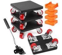 Druuzyl 4 Piezas Kit Elevador de Muebles Pesados, Ruedas de Transporte para Muebles Mover Rodillo Giratorio 360° Ruedas Carga de 500kg Accesorios Elevador de para Sofá Lavadora