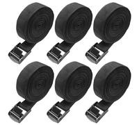 Druuzyl 6 Cinchas de Amarre 25mm x 4m Negras - para Bicicletas/Motocicletas/Bagaje - Capacidad 250kg - Norma DIN EN 12195-2 - Eslingas de Carga y Transporte