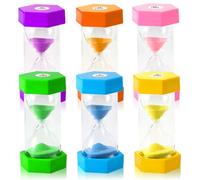 Druuzyl 6 Relojes de Arena Coloridos para Niños (1/3/5/10/15/30 Min) - Juego Educativo para Medir Tiempo en Escuela, Casa u Oficina | Set de Cronómetros de Arena Didácticos y Decorativos