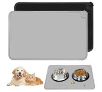 Druuzyl Alfombrillas de Silicona para Mascotas 2Pcs Alfombra Alimentación para Perros,Silicona Alfombrilla para Comedero 48×30cm Alfombra Comedero Gato Antideslizante, Cojines para Mascotas