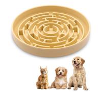 Druuzyl Cuenco Lento para Mascotas de Silicona, Base Antideslizante, Alimentador Lento, Diseño con Obstáculos para Reducir el Tragantamiento, Apto para Perros y, Gatos Fácil Limpiar