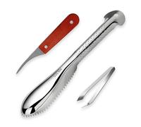 Druuzyl Escamador de Pescado 3 Piezas de Acero Inoxidable Removedor de Escamas de Pescado, Rallador de Vena de Camarón y Escamas de Pescado Escaspa Profesional Herramienta de Ayuda de Cocina