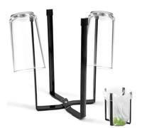 Druuzyl Escurrebotellas Plegable Negro, Soporte de Secado para Botellas y Biberones, Estante de Cocina Multiuso para Vasos, 21.5cm de Altura, Drenaje Rápido y Ahorro de Espacio