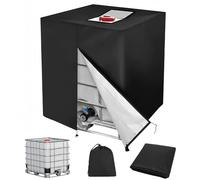 Druuzyl Funda cubre depósito 1000L IBC - Cremallera reforzada 120×100×116cm - Protección lluvia/UV - Material impermeable color ferroso