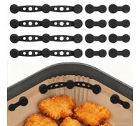 Druuzyl Hebilla de Silicona Magnética para Freidora de Aaire 12pcs Imanes para Sujetar Papel de Hornear Reutilizables, Sujetadores Magnéticos para Airfryer para Airfryer y Cocina, Negro