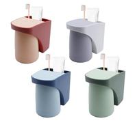 Druuzyl Portacepillos de Dientes, Soporte para 4 Cepillos Dentales, Organizador de Baño con Ventosa, Porta Cepillos de Pared, Dientes sin Taladrar, Ideal para Duchas Cocinas Baños