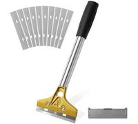 Druuzyl Rasqueta Profesional 30cm - Cuchillas de Acero 300x18mm con Mango de Goma, para Limpieza de Vitrocerámica, Vidrios, Azulejos y Eliminación de Etiquetas/Adhesivos, Herramienta Multiusos