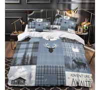 DRVASMXCP Camino Forestal Funda de Edredón Microfibra Suave Diseño 3D 3 Piezas Cremallera Oculta con Fundas de Almohada Lavables Paisaje Abstracto Funda Edredon for niños y niñas Double（200x200cm）