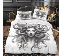 DRVASMXCP Dios mítico Funda de Edredón Microfibra Suave 3 Piezas Impresión 3D Cremallera Oculta con Fundas de Almohada Antialérgica Antiguo Egipcio Funda Edredon for jóvenes Double（200x200cm）