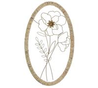 DRW Adorno de Pared de una Flor de Metal en Tonos Naturales 36x2x60 cm