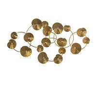 DRW Aplique de Pared con Círculos de Metal en Dorado 89x6x50cm, Grande