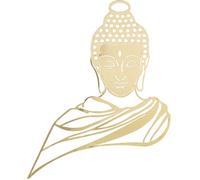 DRW Aplique de pared con un buda de metal en dorado 2x66x63 cm