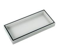 DRW Bandeja Rectangular de Cristal de 26x12x3cm en Blanco 3x26x12 cm