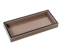 DRW Bandeja Rectangular de Cristal de 26x12x3cm en Marron 3x26x12 cm