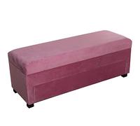 DRW Banqueta Zapatero pie de Cama de Madera y Tela en Rosa 120x43x45cm