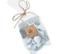 DRW Bolsa de Conchas Surtidas con esponjas y Piedras Decorativas en Azul 9x6x14/23cm