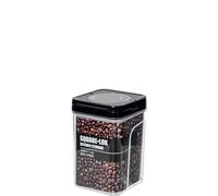 DRW Bote de Cocina 1700ml en acrilico con Cierre hermetico en Negro y Transparente 11x11x24 cm