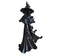 DRW Bruja Alta Negra sin Cara con luz de Resina Pintado a Mano 61 cm