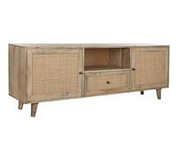 DRW Buffet aparador bajo Mueble Television de Mango Macizo y Ratan con Cajon y Puertas 180x40x64 cm