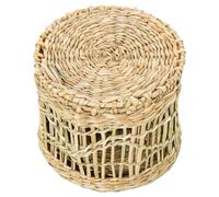DRW Caja Redonda de Hierba de mar en Natural 15x15x13 cm